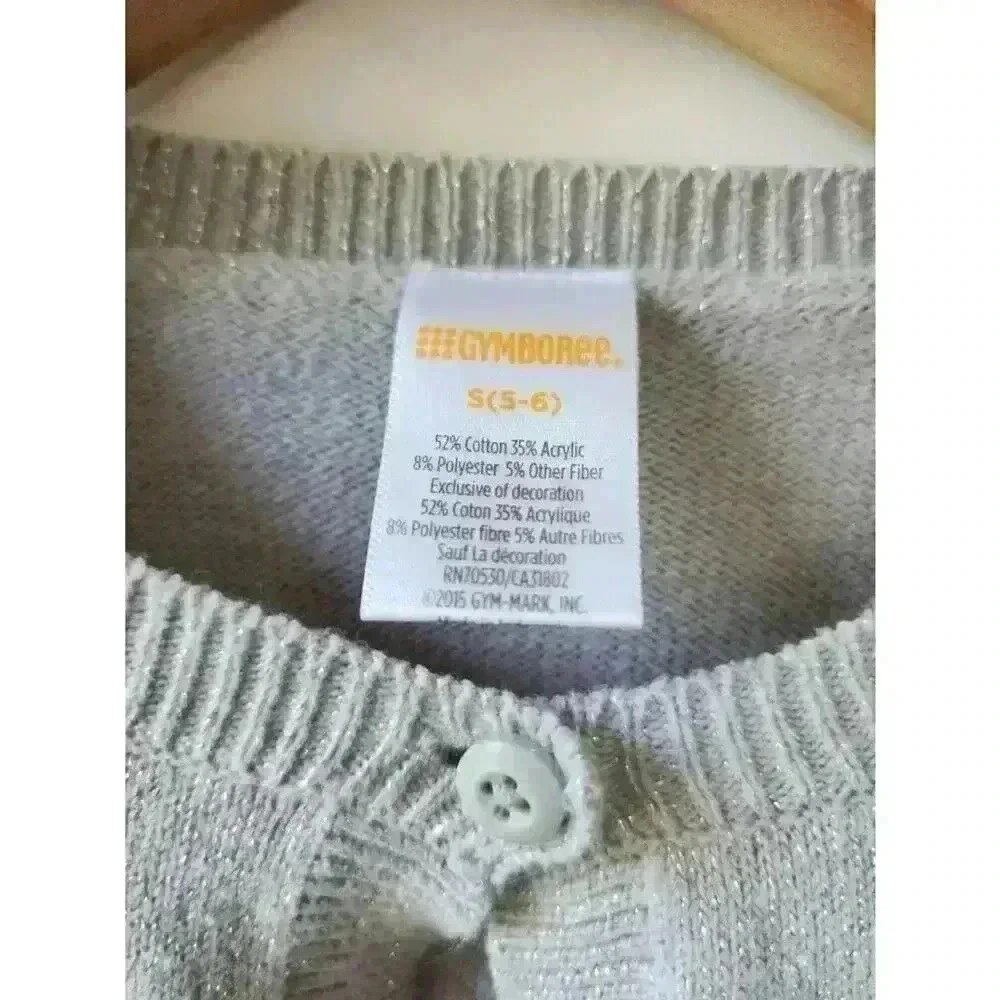 Gymboree Girl's Size 6 Blue and White Dress with Matching (5/6) Silver Sweater
